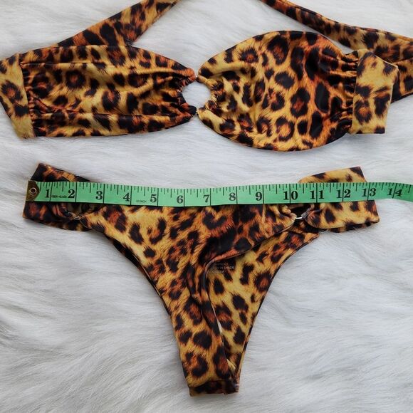 Joues de Sable NEW Bikini Set Hanna Leopard Animal Print Swim Suit Bathing Small - Picture 8 of 9